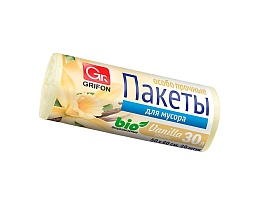 Мешки для мусора 30 л, ароматизированные, Ваниль, бежевые, в рулоне 20 шт., ПНД, 9 мкм, 560х530 мм, GRIFON Aroma, 101-020 V в Екатеринбурге