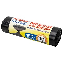 Мешки для мусора 160 л, черные, в рулоне 10 шт., ПВД, 30 мкм, 1200х900 мм, LAIMA ULTRA, 607694 в Екатеринбурге