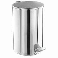 Ведро для мусора с педалью, усиленное, Титан, 20 л, кольцо под мешок, нержавеющая сталь, хром в Екатеринбурге