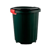 Мусорный бак с крышкой - воронкой на колесах 105 л темно-зеленый 105 темно-зеленый в Екатеринбурге