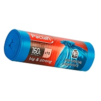 Мешки для мусора 160 л, синие, в рулоне 10 шт., ПВД, 21 мкм, 1200х870 мм, PACLAN Big&Strong, 604075 в Екатеринбурге