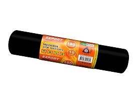 Мешки для мусора 180 л, ароматизированные, черные, в рулоне 10 шт., ПВД, 80 мкм, 1100х930 мм, EXPORT, exp18010142 в Екатеринбурге