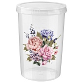 Банка с завинчивающейся крышкой 1,5 л с декором (бесцветный)