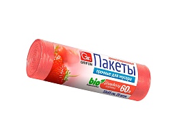 Мешки для мусора 60 л, ароматизированные, Клубника, красные, в рулоне 20 шт., ПНД, 9 мкм, 650х550 мм, GRIFON Aroma, 101-023 K в Екатеринбурге
