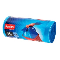 Мешки для мусора 35 л, с ушками, синие, в рулоне 30 шт., ПНД, 10,5 мкм, 640х500 мм, PACLAN Multitop, 600819 в Екатеринбурге