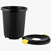 Мусорный бак с крышкой - воронкой на колесах 105 л темно-серый 105 темно-серый в Екатеринбурге