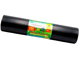 Мешки для мусора 280 л, ароматизированные, черные, в рулоне 10 шт., ПВД 110 мкм, 1400х930 мм, Добрыня, Dob28010black в Екатеринбурге