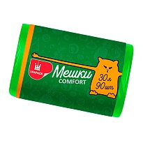 Мешки для мусора 30 л, зеленые, в рулоне 90 шт., ПНД, 6 мкм, 560х480 мм, Comfort, М4268 в Екатеринбурге