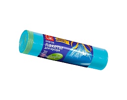 Мешки для мусора 35 л, с завязками, голубые, в рулоне 20 шт., ПНД, 12 мкм, 560х530 мм, GRIFON, 101-061 в Екатеринбурге