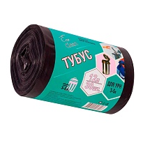 Мешки для мусора 12 л, черные, в рулоне 30 шт., ПНД, 6 мкм, 550х320 мм, Концепция Быта Tubus, 604936 в Екатеринбурге