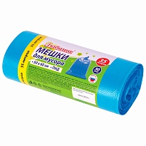 Мешки для мусора 35 л, синие, в рулоне 30 шт., ПНД, 10 мкм, 600х500 мм, Любаша, 608091 в Екатеринбурге