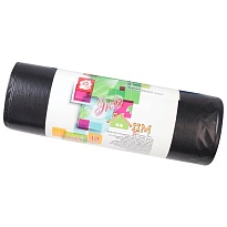 Мешки для мусора 220 л, черные, в рулоне 10 шт., ПВД, 29 мкм, 1100х830 мм, Концепция Быта ЭкоДом, 604924 в Екатеринбурге