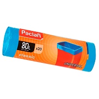 Мешки для мусора 80 л, синие, в рулоне 20 шт., ПНД, 12 мкм, 900х700 мм, PACLAN Classic, 606335 в Екатеринбурге