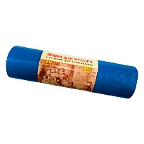 Мешки для мусора 100 л, с завязками, синие, в рулоне 10 шт., ПВД, 40 мкм, 840х670 мм, Концепция Быта Vitalux, 604933 в Екатеринбурге