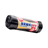 Мешки для мусора 60 л, черные, в рулоне 20 шт., ПНД, 9 мкм, 700х600 мм, МЕШКОFF, 4045 в Екатеринбурге